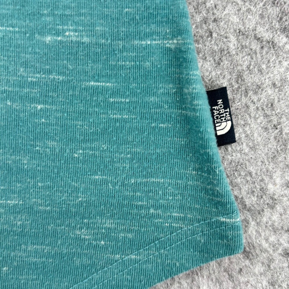 The North Face Womens Teal Space Dye Split V-Neck Tank Top Size L Curved Hem - Picture 2 of 12